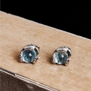 Halloween Sterling Silver S925 Snake Earrings Studs